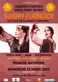 spectacle Sunday Flamenco. Le dimanche 12 mars 2023 à Paris19. Paris.  17H00